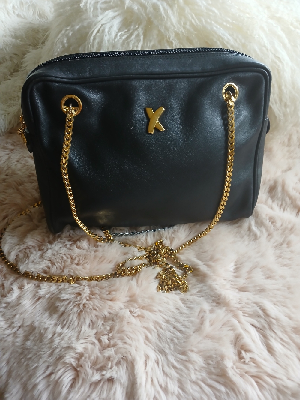 Black Women's Chain-Handle Shoulder Bag. Paloma Picasso